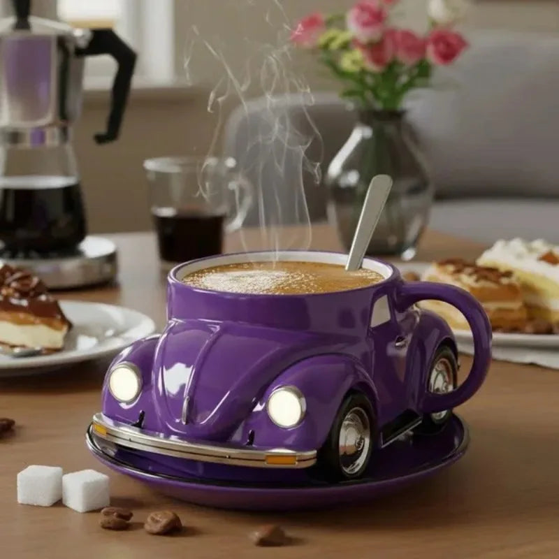 Funny Beetle Shaped Coffee Mug - Unique Novelty Car Cup for Desktop Decor