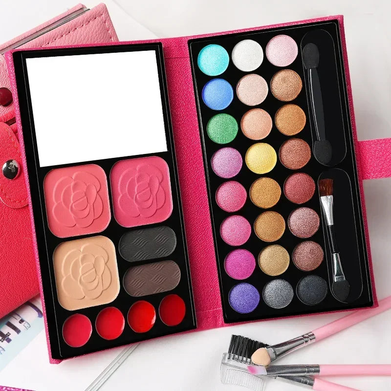 Kids Makeup Set with 33 Color Eyeshadow Blush Lipstick Mirror Portable Palette for Beginners
