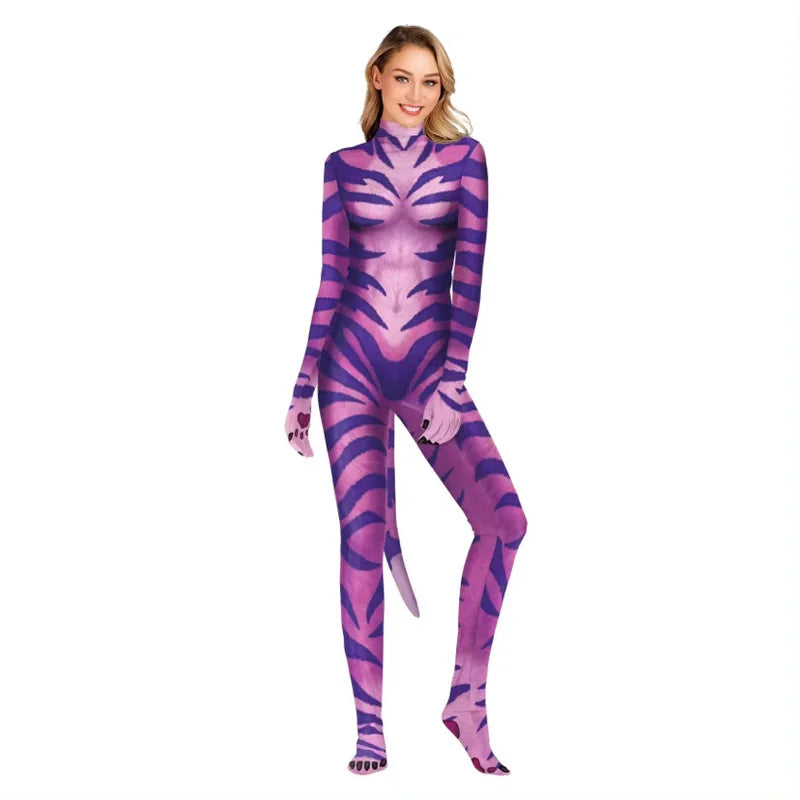 Unisex Pet Cosplay Bodysuit Costume for Cats & Small Pets - Digital Print Zentai