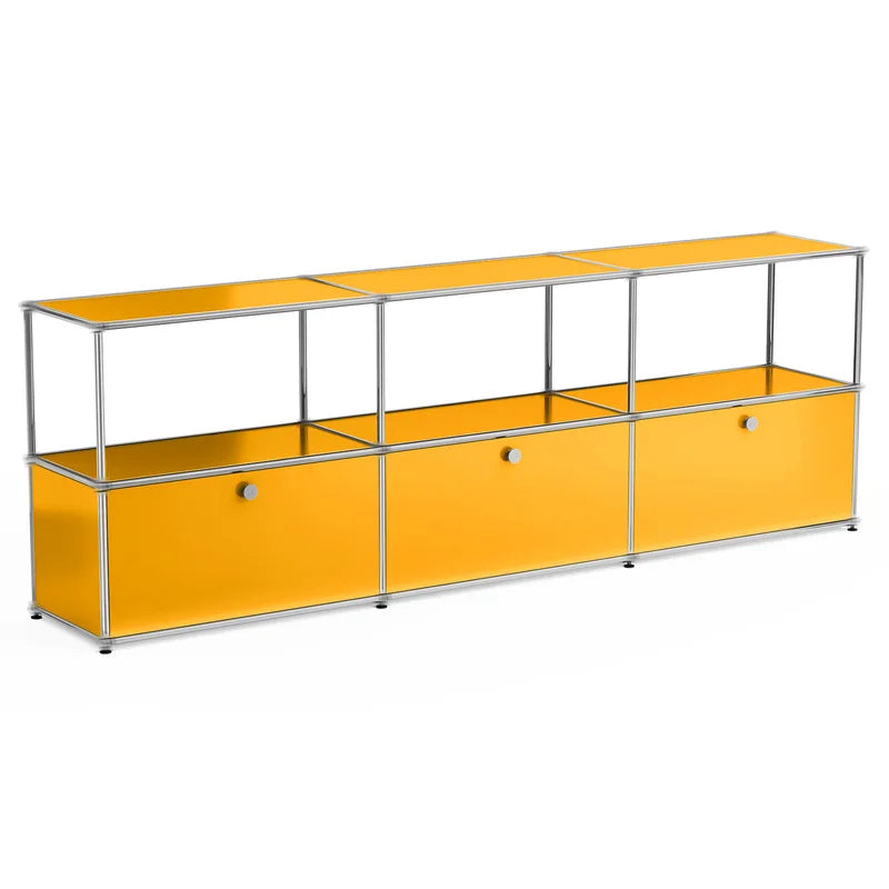 Modern Metal Storage Cabinet with Adjustable Feet for Living Room & Office