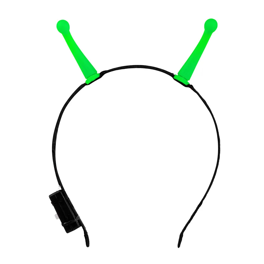 Halloween Alien Antenna Headband with LED Glow for Cosplay & Parties