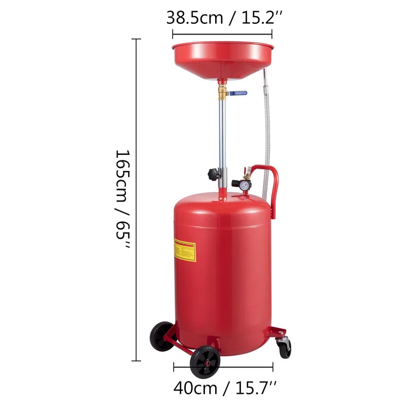 20 Gallon Waste Oil Drain Tank with Air Operated Drainer & Pressure Regulating Valve