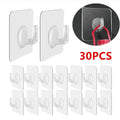 Self-Adhesive Transparent Wall Hooks - Strong Load-Bearing Door & Bathroom Rack