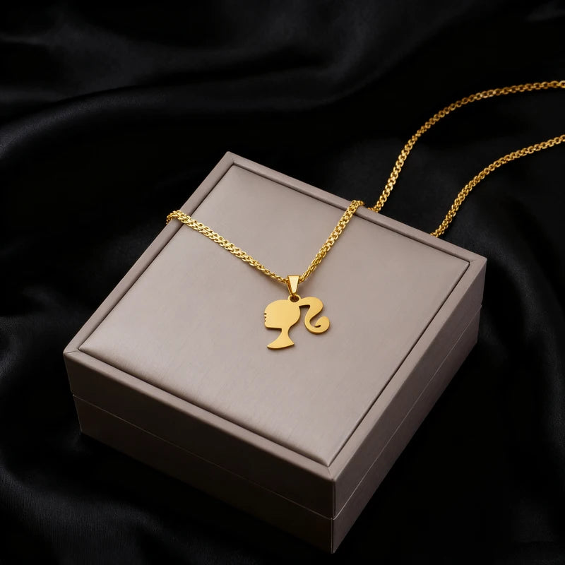 Minimalist Gold Letter Necklace for Women - Stainless Steel Daily Wear Jewelry