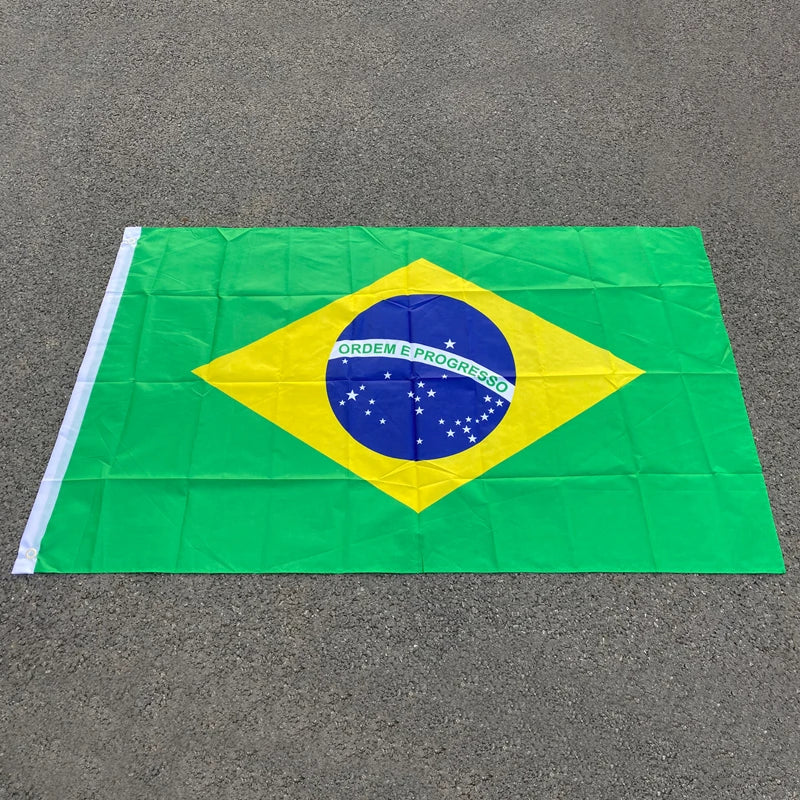 Large Brazil Flag Banner - Polyester Hanging Flag for Celebrations, 60x90cm & 90x150cm