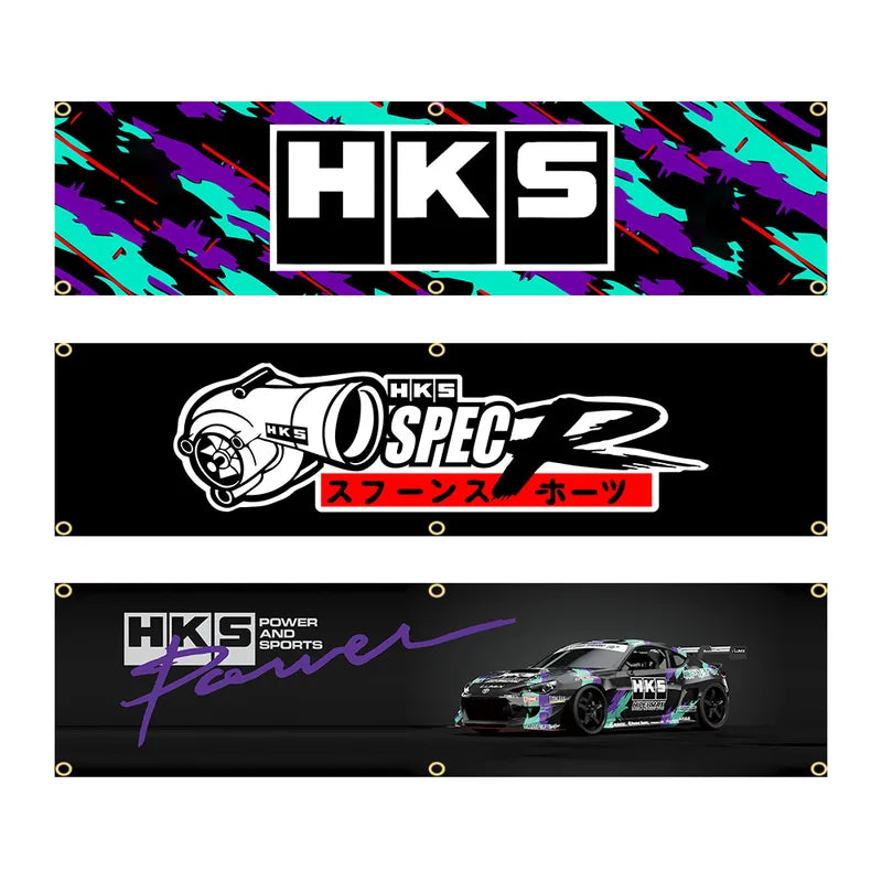 Car Motorcycle Logo Flag Banner Polyester Decoration 45x180cm or 60x240cm