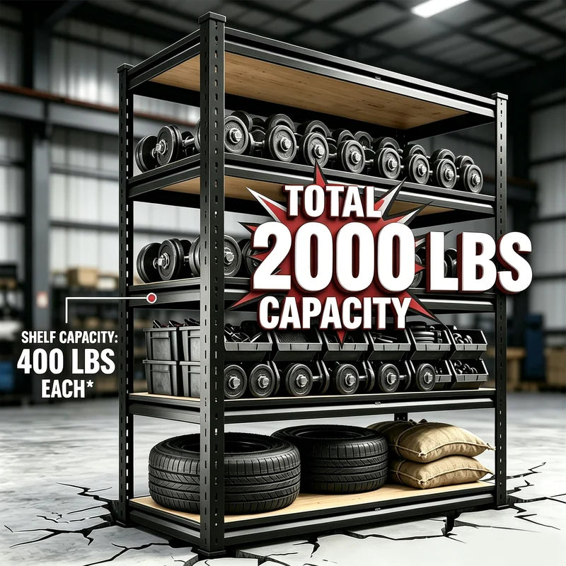 Heavy Duty Multi-Purpose Metal Storage Rack 5-Tier Utility Shelving Unit