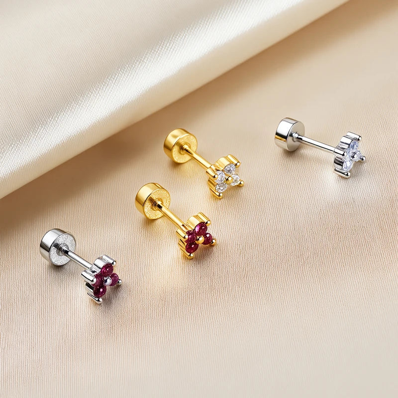 Mini CZ Cartilage Piercing Stud Earrings for Women Girls - Stainless Steel Jewelry