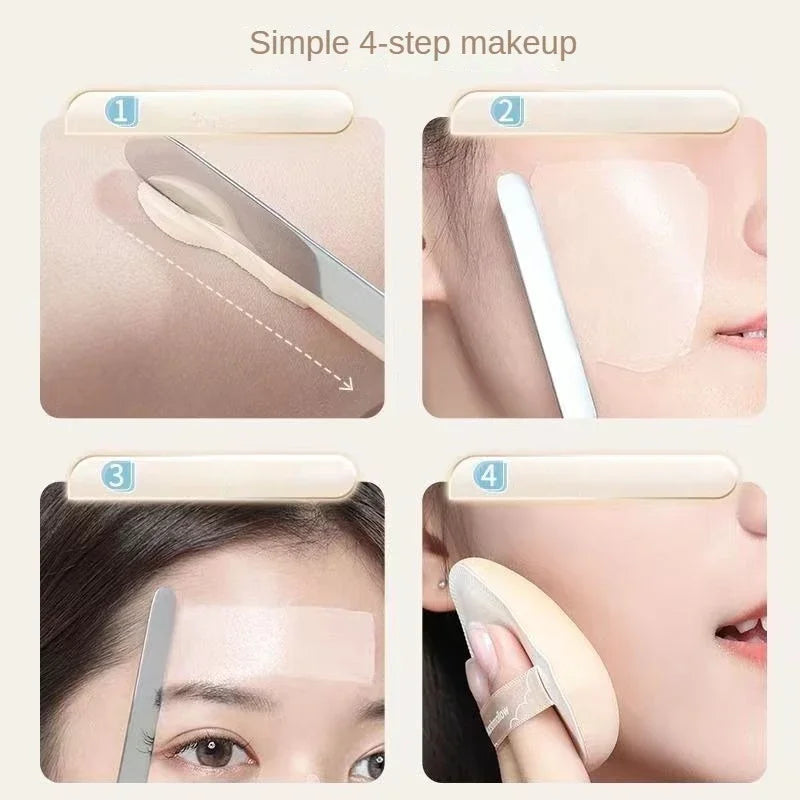 Stainless Steel Makeup Mixing Spatula Dual Heads Cosmetic Tool - Travel Friendly