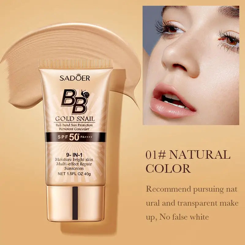 BB Cream Foundation Sunscreen SPF50+ PA+++ Moisturizing Concealer 40g