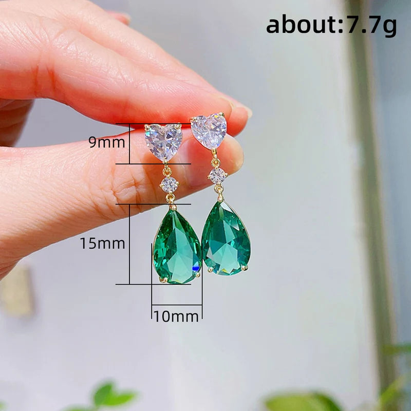 Aesthetic Cubic Zirconia Dangle Earrings for Women Silver & Gold Tone Jewelry