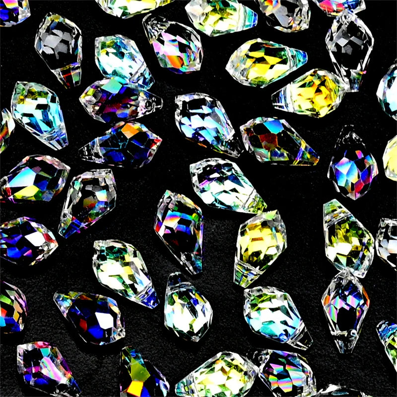 Glass Beads 5x8mm Tear Drop Shape Loose Spacer Beads for Jewelry Making - 30 pcs