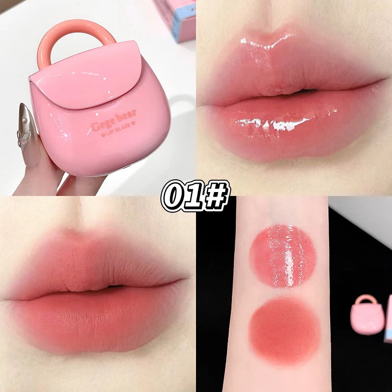 Mini Lip Gloss Set in Cute Handbag Style - Matte & Glossy Effects, Moisturizing Formula