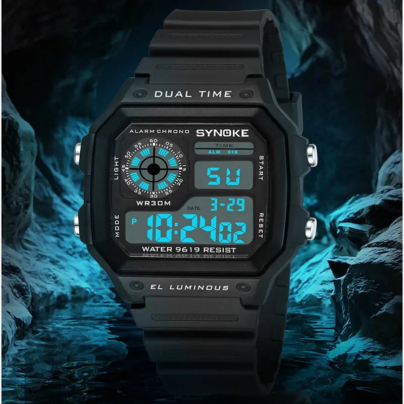 Military Digital Sports Watch Waterproof Luminous Chronograph for Men