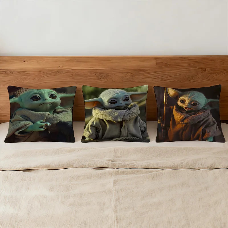 Grogu Star Wars Cushion Cover - Decorative Square Pillow Case for Sofa Bed Living Room