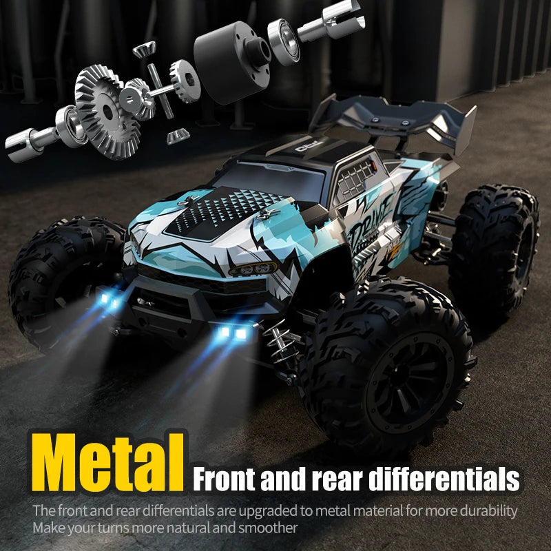 High-Speed 1:16 RC Drift Monster Truck with LED Remote Control, 50KM/H-70KM/H