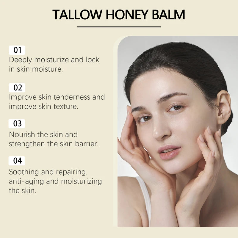 Organic Beef Tallow & Honey Face & Body Moisturizer Cream - Fast Absorption