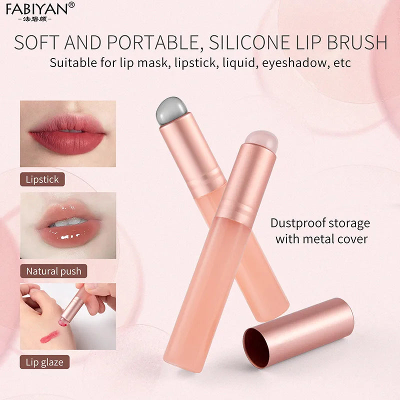 Silicone Lip Brush for Lipstick Eye Shadow Makeup Application - Soft, Portable, Reusable