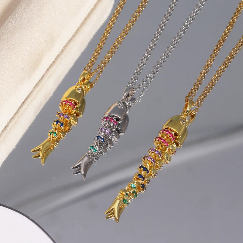 Women's Fish Necklace Light Luxury Stainless Steel Jewelry Gift