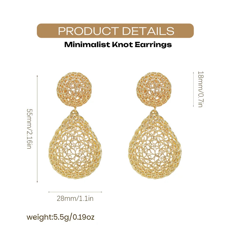 Women's Drop Earrings 18K Gold Plated Copper Water Drop Pendant Jewelry
