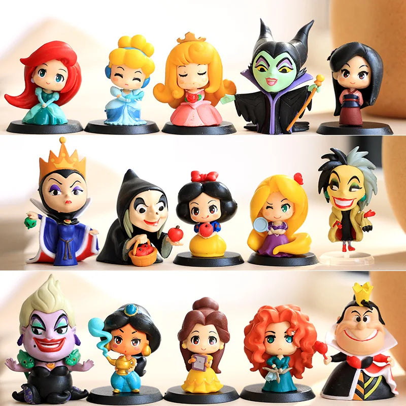 Anime Action Figures Collection Set - Maleficent Jasmine Rapunzel Kawaii Toys