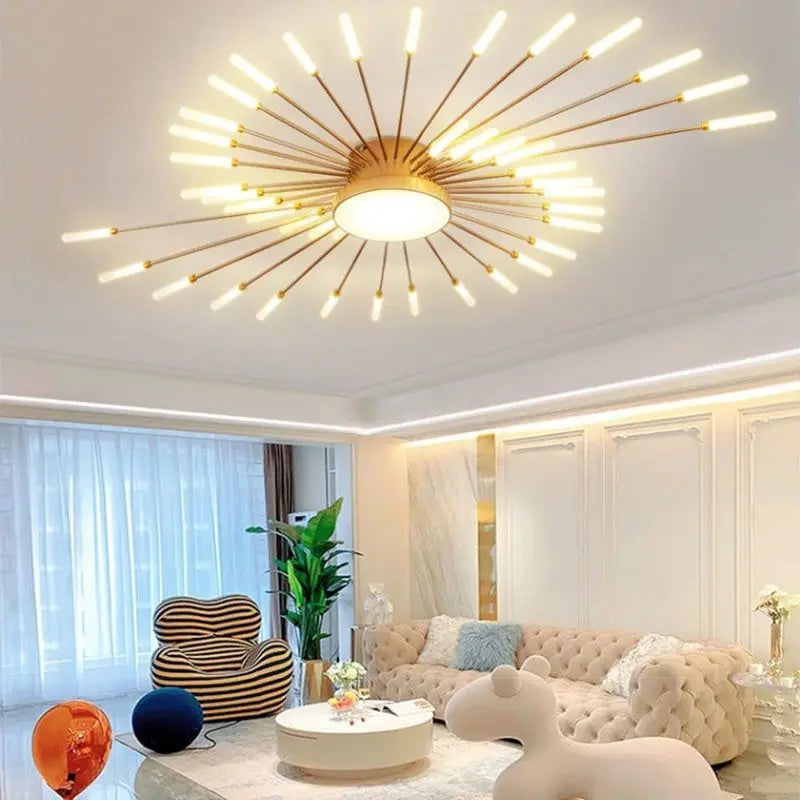 Creative Fan-Shaped LED Ceiling Lamp Modern Interior Lighting Pendant Light