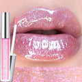 High-Shine Glitter Lip Gloss with Pearlescent Micro-Shimmers and Hydrating Formula