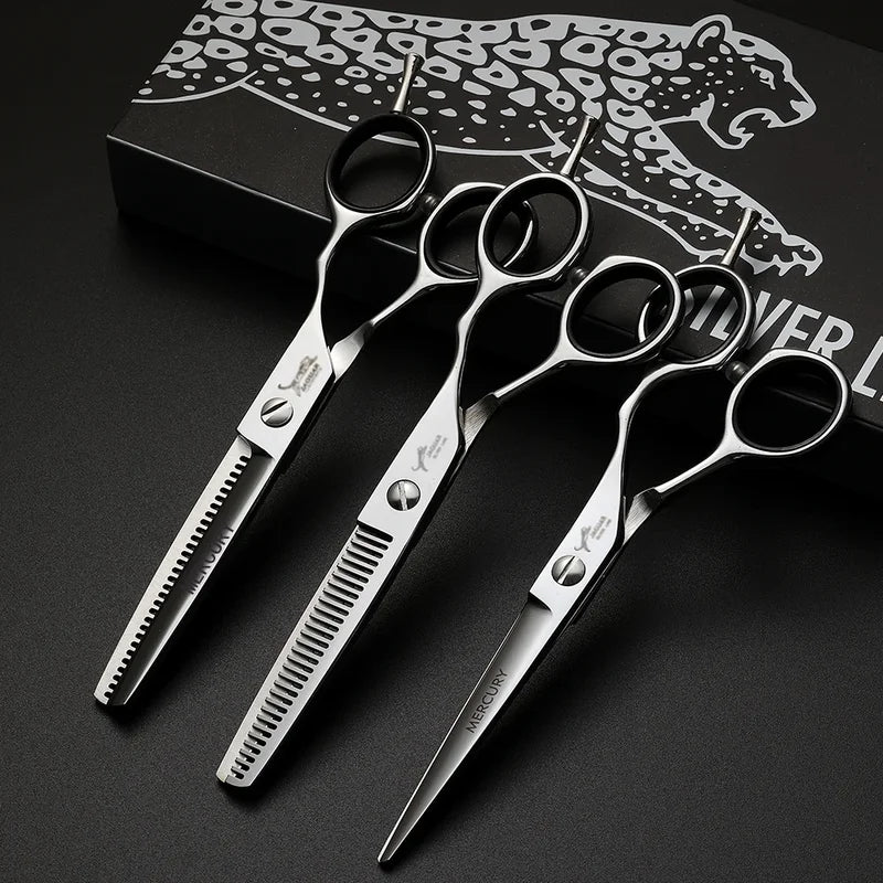 Professional Hairdressing Scissors Set - Reversed Hair Cutting Thinning Shears