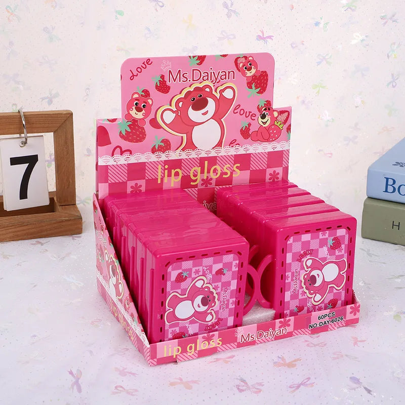 Cute Bear Lip Gloss Set - Moisturizing Lip Oil, Long-Lasting Makeup Gift