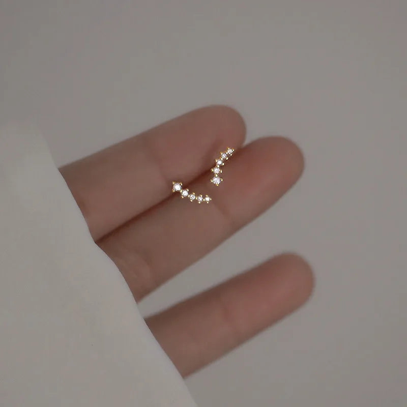 Trendy Small Rhinestone Earrings for Women - Meteor Style Stud Jewelry