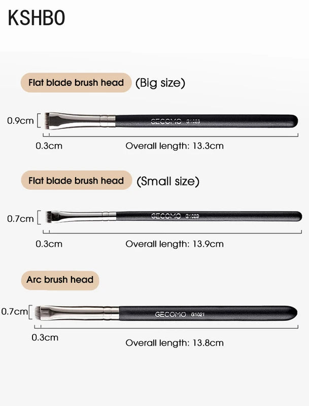 Eyebrow and Eye Makeup Brush Flat Head Circular Arc Eyeliner Brush - Multi Color Handle