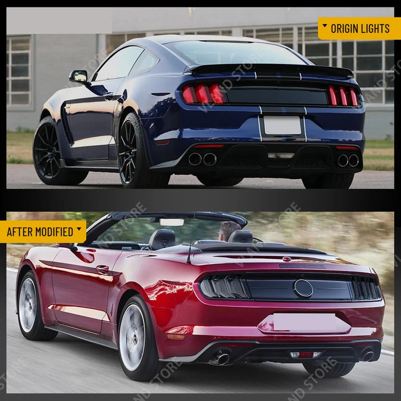 LED Tail Lights for Ford Mustang S550 2015-2023 Sequential Turn Signal Rear Lamps