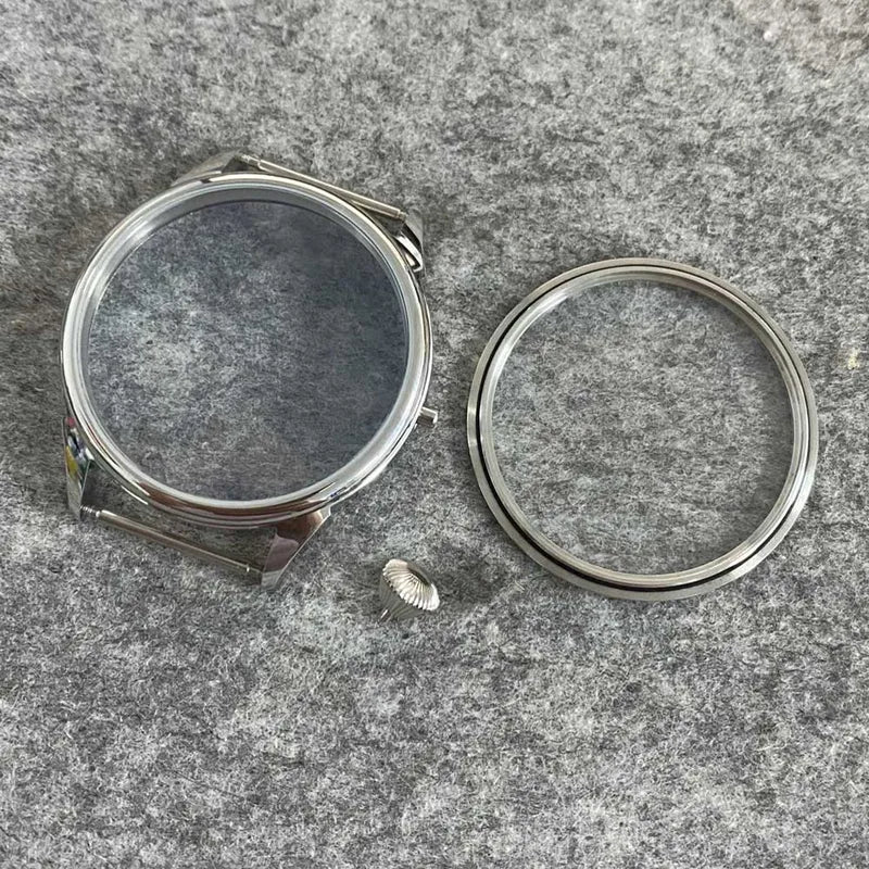 42mm Stainless Steel Watch Case for ETA6497 6498 Seagull Movements - Silver