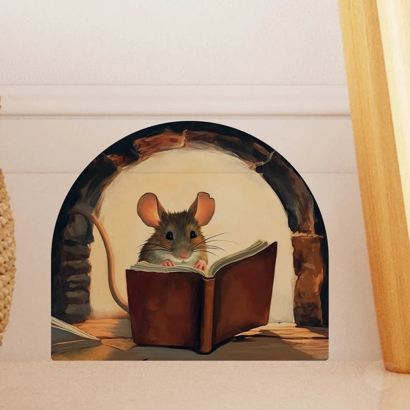 3D Animal Wall Decal Sticker Set - Personalized Mouse & Flower Design
