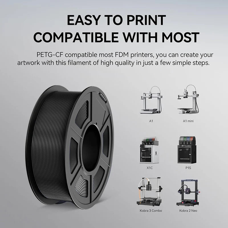 High Toughness PETG-CF 3D Printer Filament 1.75mm Carbon Fiber for Strong Prints