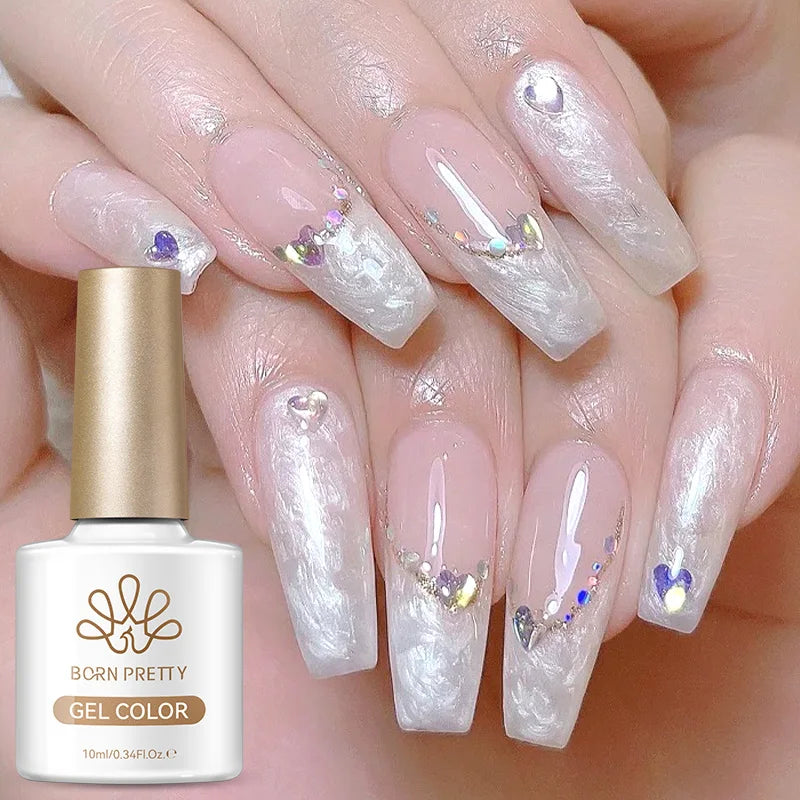 Pearl White Thread Gel Nail Polish 10ml for Semi-Permanent Manicure