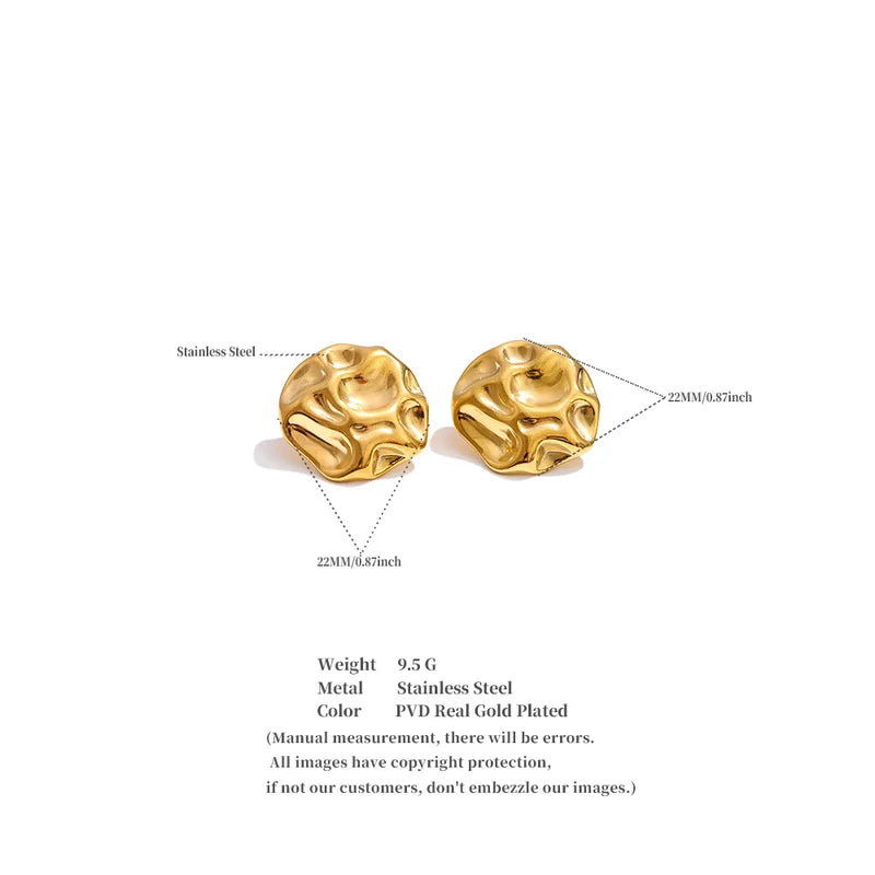 Stainless Steel Round Stud Earrings for Women Allergy-Free Daily Jewelry