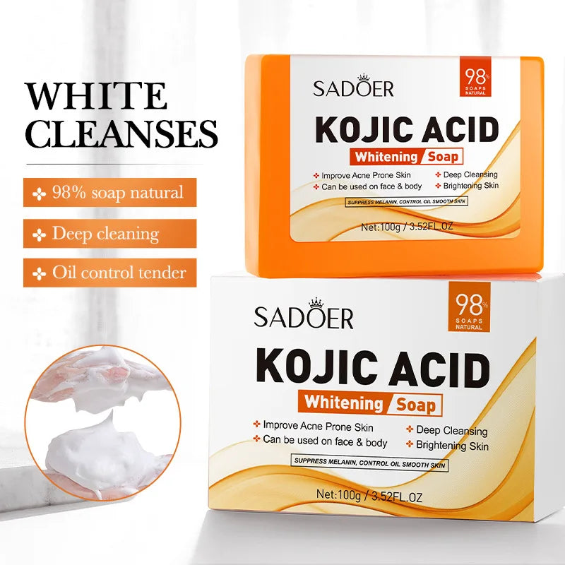 Kojic Acid Facial Soap - Hydrating Face Wash for Brightening & Oil Control