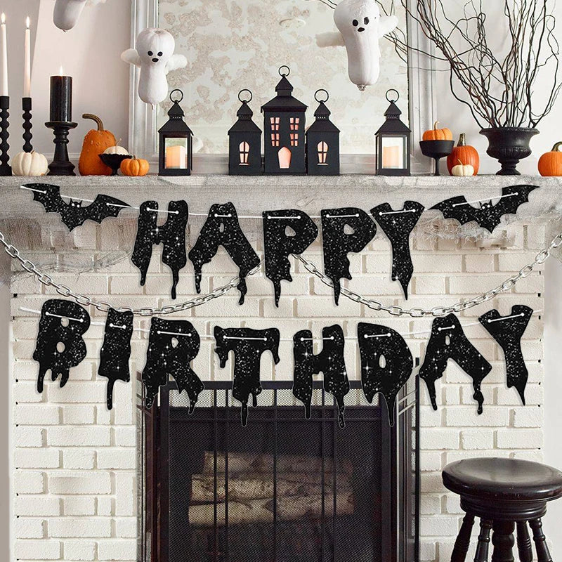 Halloween Paper Banner Hanging Garland Party Decorations - Spooky Festive Props