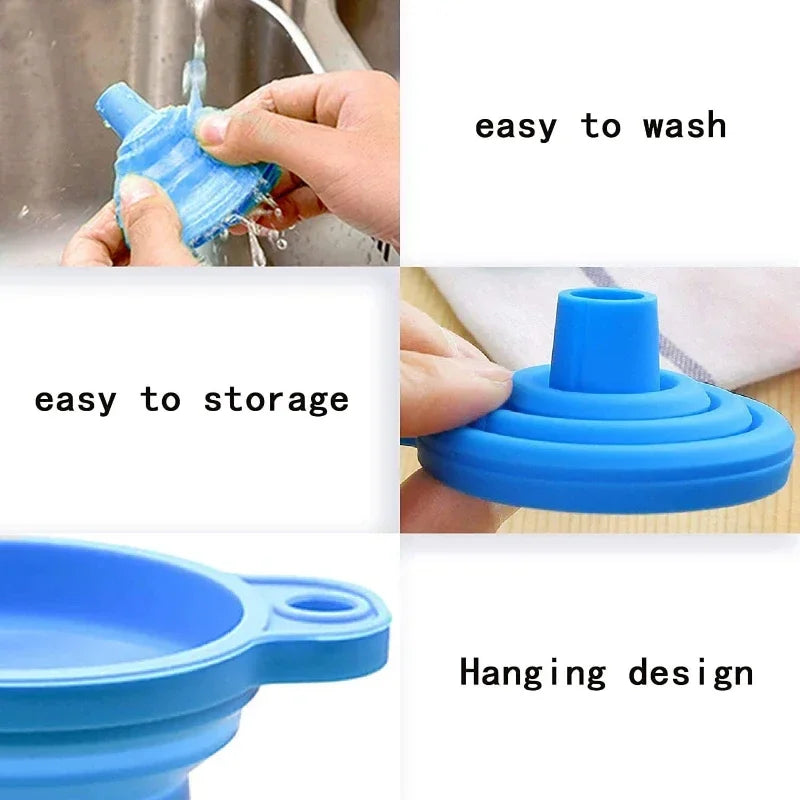 Silicone Collapsible Funnel Set - Foldable Kitchen & Household Gadgets