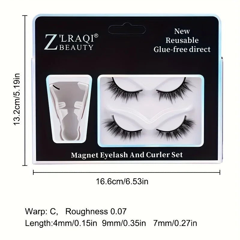 Magnetic Eyelashes Set - Natural Look, Reusable Double Pairs, Quick Glue-Free Installation