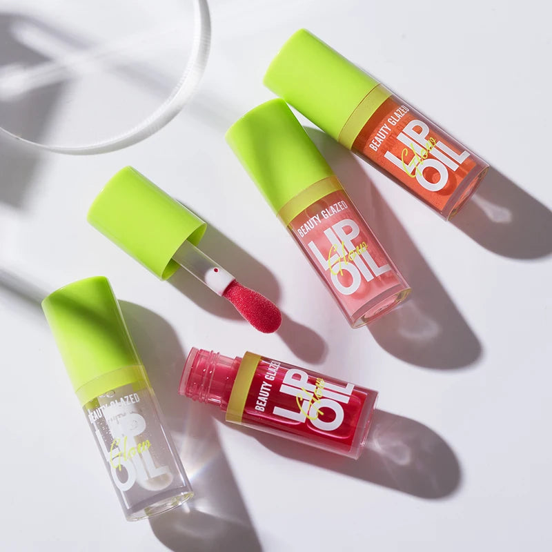 Colorful Moisturizing Lip Gloss Set - Pearlescent Nude Lip Stain with Natural Lip Oil for Valentine's Day