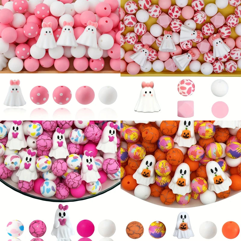25PCS Multi-Size Silicone Beads Set for DIY Jewelry & Craft Projects
