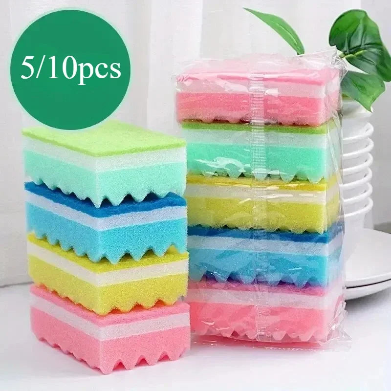 Kitchen Cleaning Sponges Pack - Multi or Orange, Durable & Food Safe