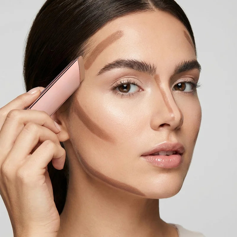 Matte Bronzer Setting Palette & Cream Bronzer Stick for Face Contouring - Long-Lasting Makeup
