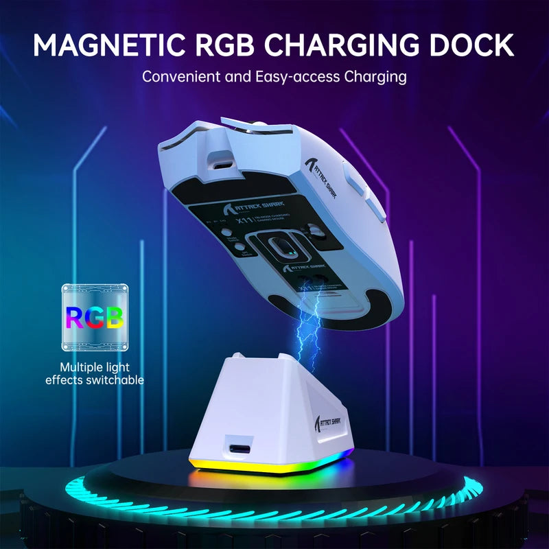 Wireless Gaming Mouse with RGB Backlight 22K DPI Optical Sensor – Lightweight