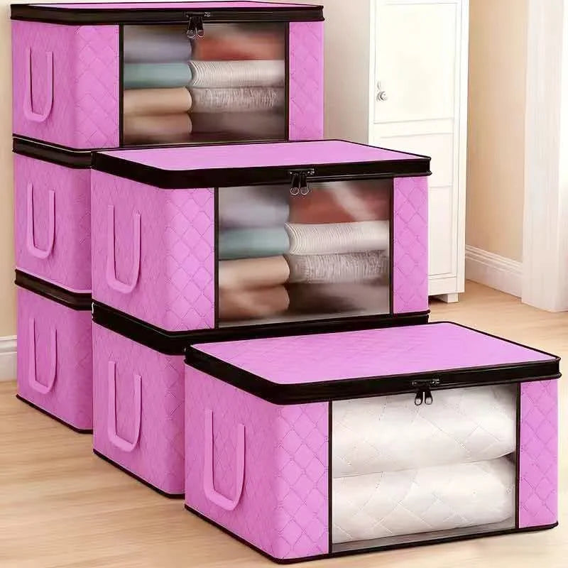 Large Foldable Storage Bins with Windows & Handles – Laundry & Organization Boxes