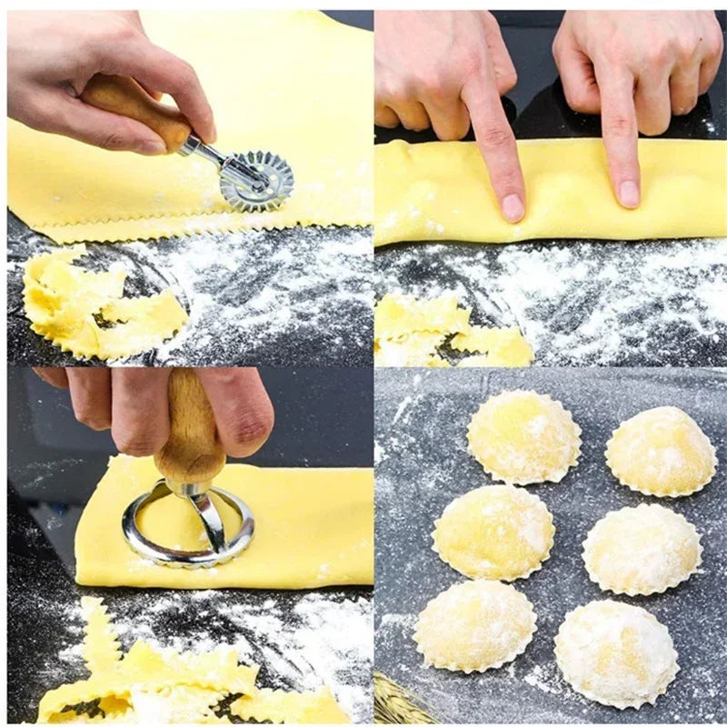 Stainless Steel Cookie Cutter Set with Pasta Press and Ravioli Mold Kit - Kitchen Tool Collection
