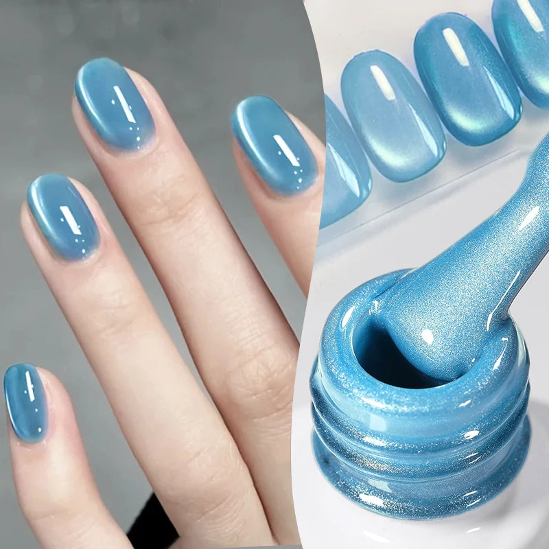 Magnetic Gel Nail Polish 10ml - Blue Glass Bead Cat Magnetic Nail Art UV Gel