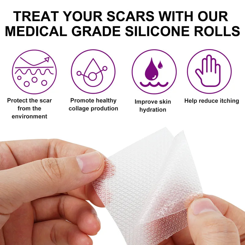 Silicone Scar Sheets Skin Repair Patch - Self-Adhesive Stretch Mark & Acne Scar Therapy